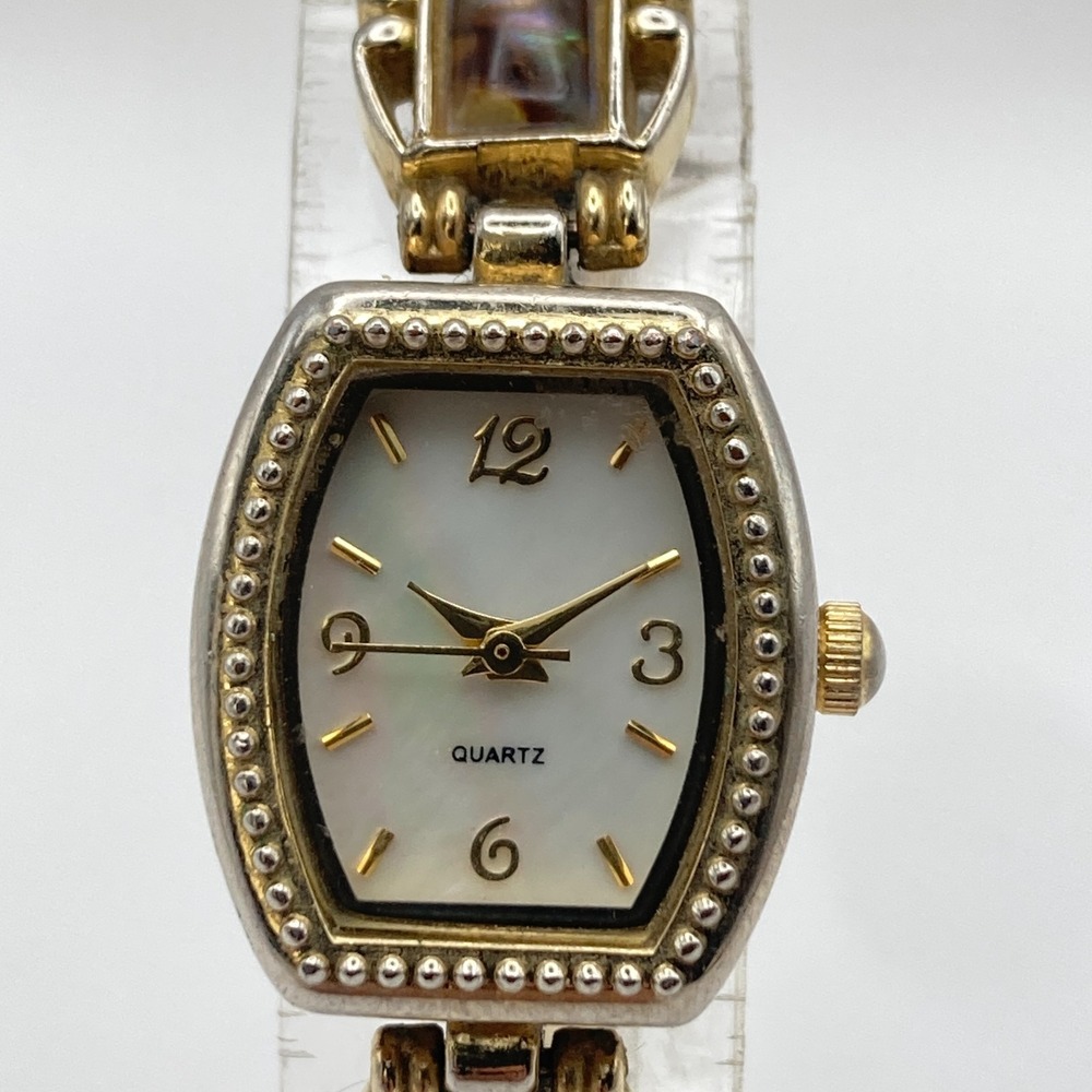 Abalone Women's Watch 19mm Gold Tone MOP Dial w/Extender New Battery 7.25" - Picture 3 of 16